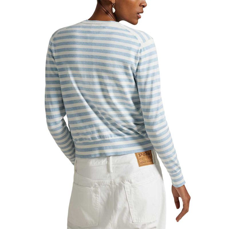 Polo Ralph Lauren Striped Cotton Blend Crewneck Cardigan image number 1